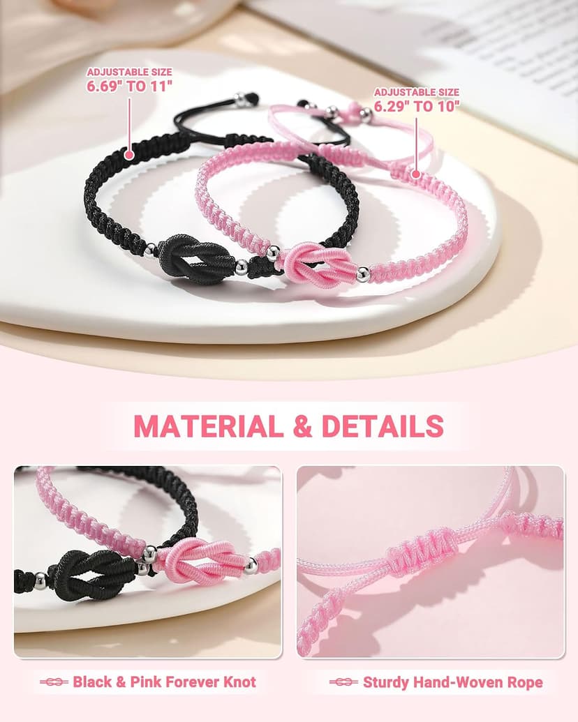 UNGENT THEM Pinky Promise Forever Love Knot Bracelets for Couples–Birthday Anniversary Valentines Christmas Gifts B0FNDC3ZRQ