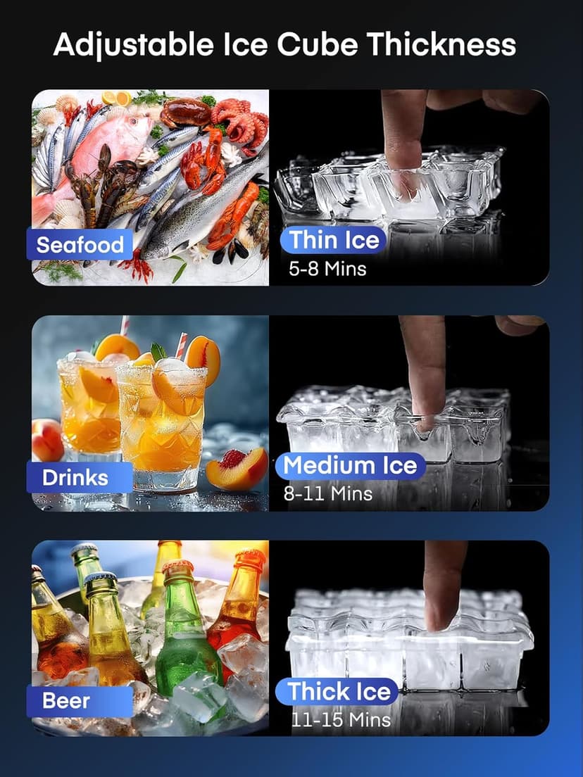 Commercial Ice Maker Machine 500LBS/24H, 350LBS Stainless Steel Storage Bin, 182 Ice Cubes in 10-15min, Self-Cleaning, Air Cooled Ice Machine with LCD Touchscreen for Bar Business Cafe (500 lbs)