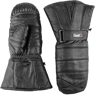 Typhoon Sports Premium Leather Snowmobile Mittens Gauntlet Snow Ski Cold Weather (M Medium)