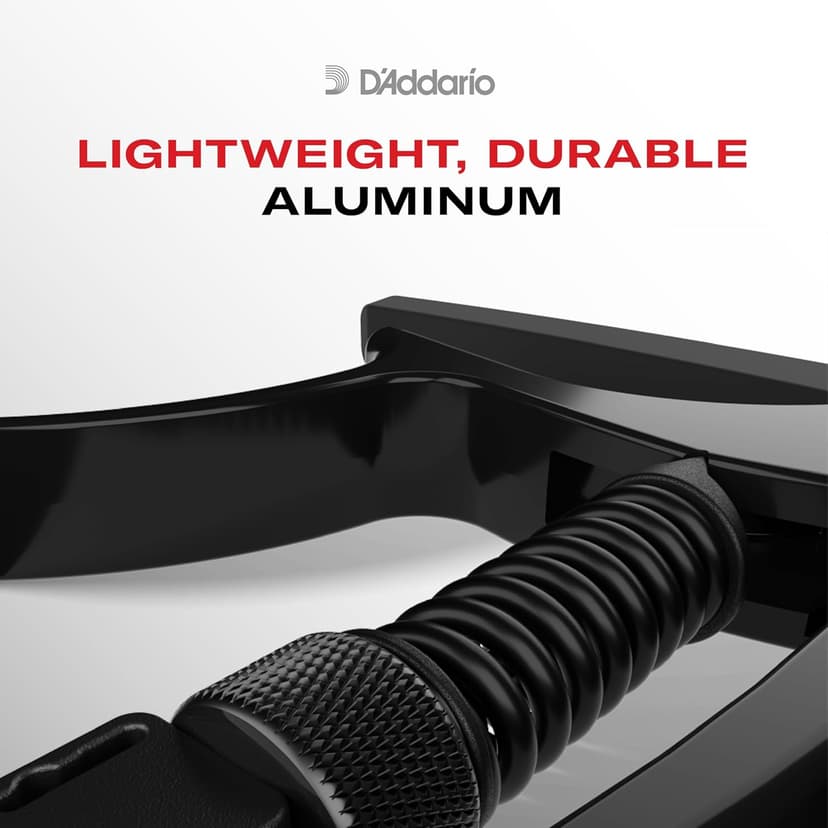 D’Addario Guitar Capo – NS Tri Action - For 6-String Electric and Acoustic Guitars – Micrometer Tension Adjustment for Buzz-Free, In-Tune Performance - Single Hand Use – Integrated Pick Holder - Black