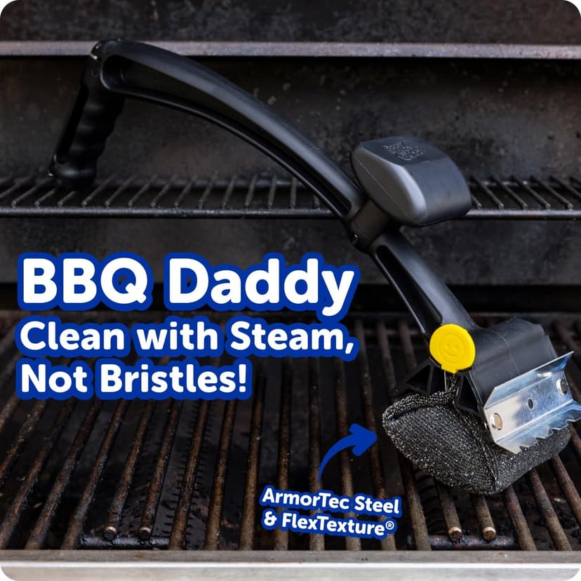 Scrub Daddy Household Cleaning + BBQ Bundle - BBQ Daddy Bristle Free Grill Brush - 2 Microfiber Cleaning Towels - All Purpose Cleaner PowerPaste Cleaning Paste + Scrub Mommy Sponge B0DQT39KBV