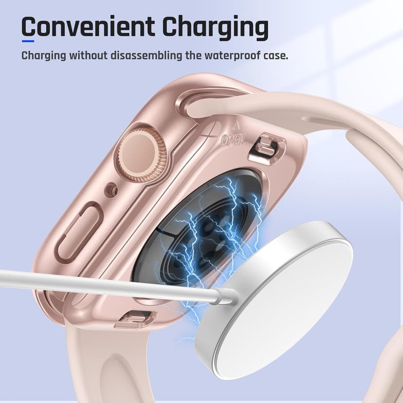 Goton 2 in 1 Waterproof Case Compatible for Apple Watch Series 11/10 Screen Protector 42mm, 360 Protective Glass Face Cover Hard PC Bumper + Back Frame for iWatch Accessories 42 mm