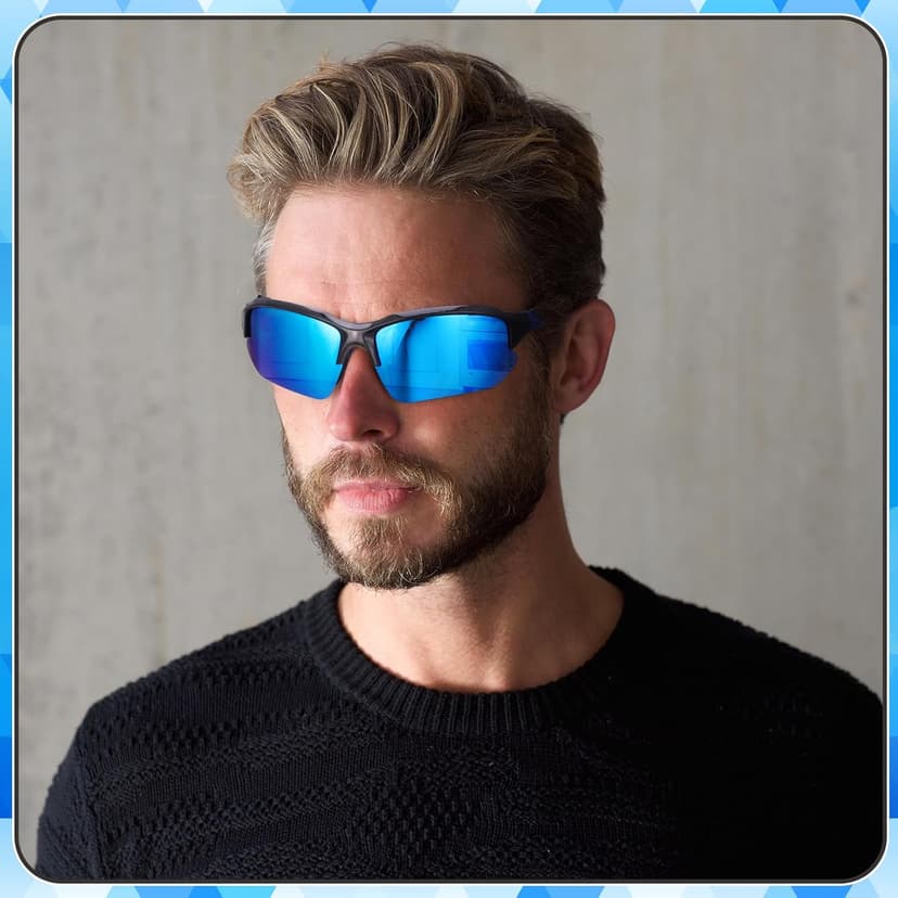 GGSTDDUP 4 Pack Polarized Sports Sunglasses for Men & Women | UV Protection Lightweight Wraparound Sunglasses for Outdoor