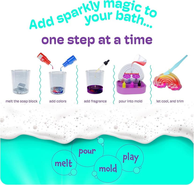 Dan&Darci Unicorn Soap Making Kit - Girls Crafts DIY Project Age 6+ Year Old Kids - Unicorn Girl Gifts - Science STEM Activity Teenage Gift - Make Your Own Soap Kits - Craft Toys Ages 6 7 8 9 10 11 12