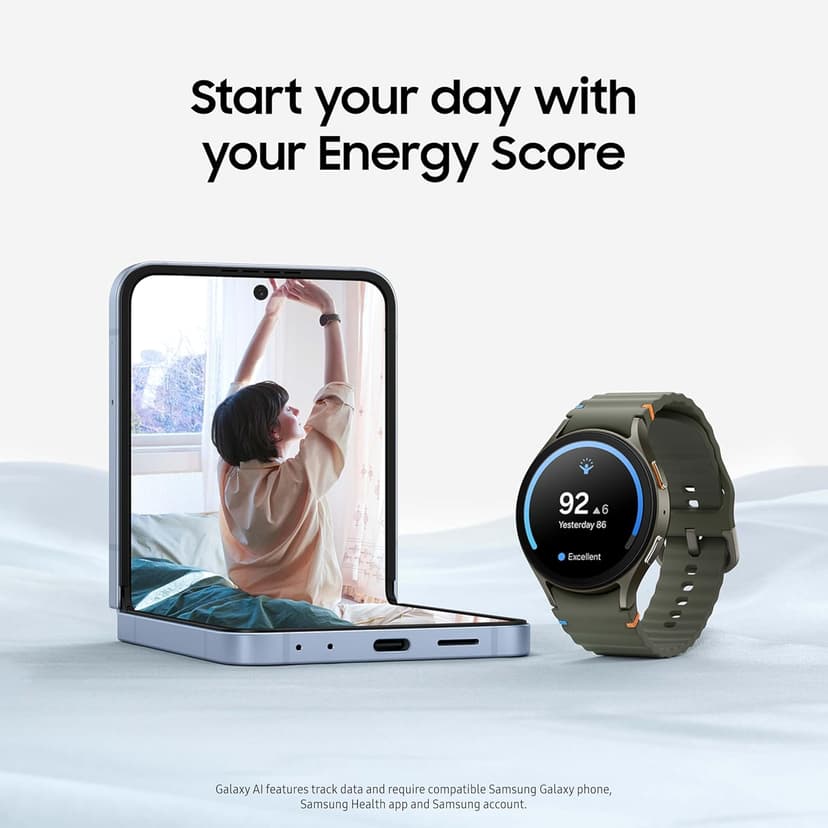 Samsung Galaxy Watch 7 44mm Bluetooth AI Smartwatch w/Energy Score, Wellness Tips, Heart Rate Tracking, Sleep Monitor, Fitness Tracker, 2024, Silver [US Version, 1Yr Manufacturer Warranty]