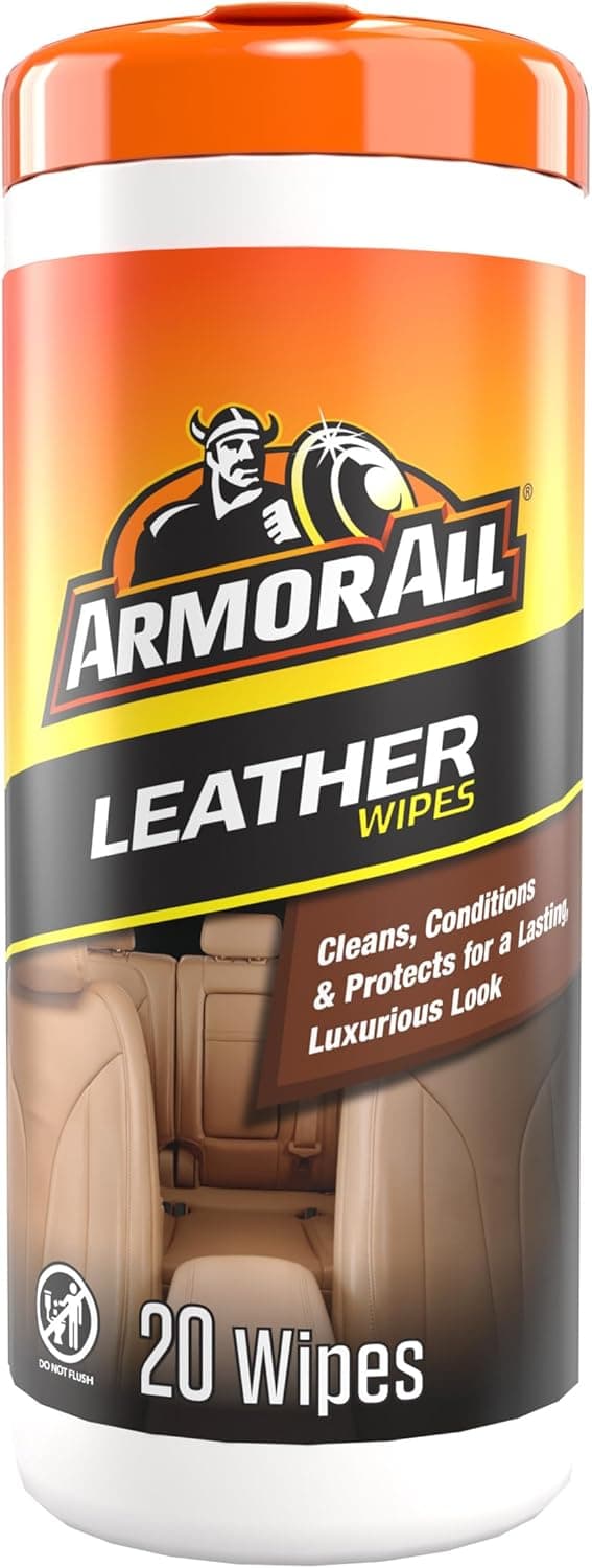Armor All Interior Cleaner Car Leather Wipes by , For Cleaning Cars, Trucks and Motorcycles, 20 Count