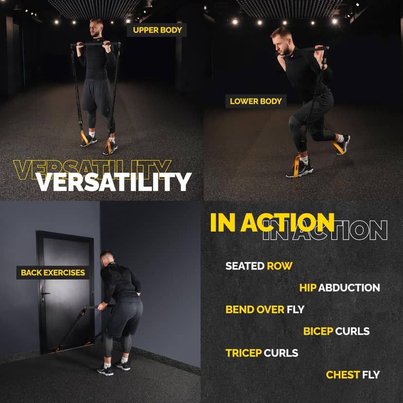 Tube Resistance Bands for Working Out Men and Women - Exercise Bands Resistance Bands Set, Resistance Band Bar, Handles, Ankle Straps, Foot Straps and Door Anchor