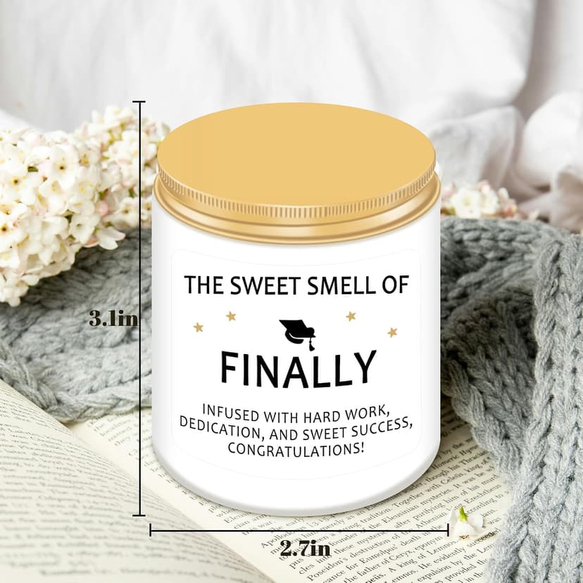 Homsolver Funny Graduation Gift for Her Him, College, High School, Masters Degree, Phd, Nurse Graduation Gifts for Women & Men, Scented Candles B0GD6TWT8M