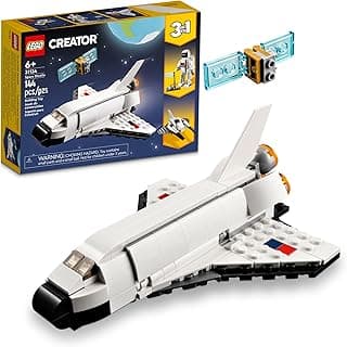 LEGO Creator 3 in 1 Space Shuttle Toys - Space Toys Building Set for Boys & Girls, Ages 6+ - Option to Build 2 Spaceships or Astronaut - Educational Gift for Kids Birthday & Holidays - 31134