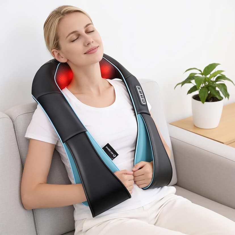 Mo Cuishle Shiatsu Back Shoulder and Neck Massager with Heat, Electric Deep Tissue 4D Kneading Massage, Best Gifts for Women Men Mom Dad, Fathers Day, Mothers Day, Christmas Gifts