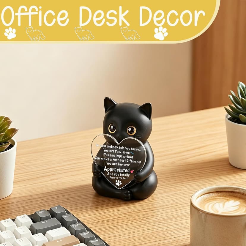 Uplifting Present for Women, Motivational Decor for Office, Affirmation Kitty Figurine, Cat Lover Gifts for Women Appreciation Gift for Cat Lovers, Encouraging Gift for Cat Lovers, XXS22 B0G12RSTWW