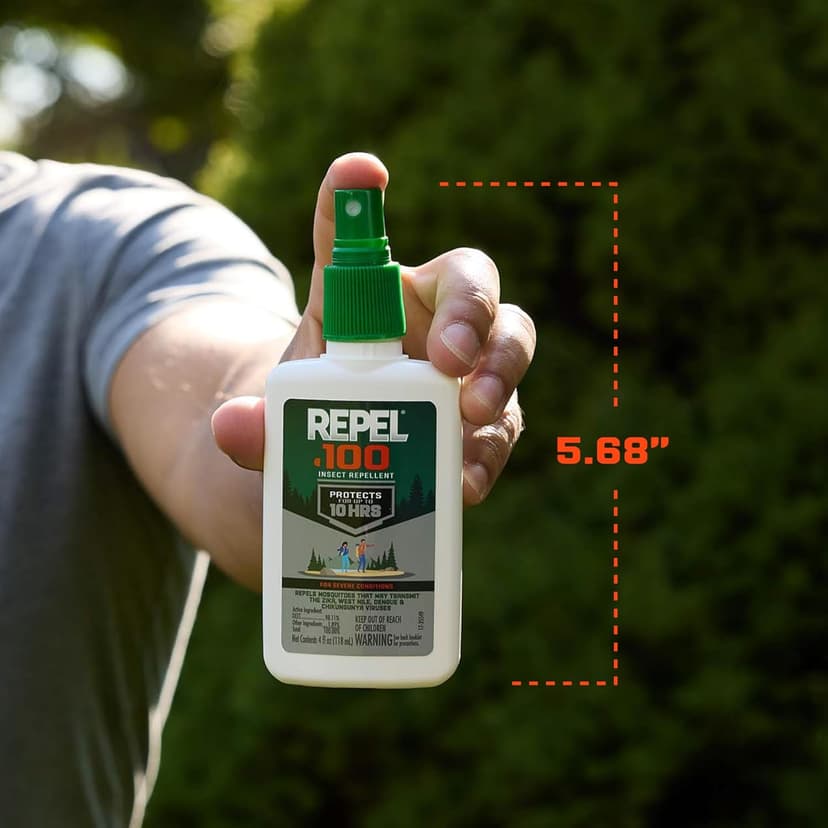 Repel 100 Mosquito and Insect Repellent, 4 Ounces, With DEET, 10-Hour Protection Long-Lasting Insect Repellent Bug Spray Repels Mosquitoes, Ticks, Gnats, Biting Flies, Chiggers And Fleas