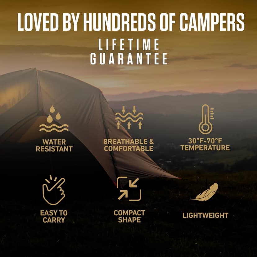 VENTURE 4TH Backpacking Sleeping Bag – XXL, Double and Single Sizes - Lightweight Warm & Cold Weather Sleeping Bags for Adults, Kids & Couples – Ideal for Hiking, Camping & Outdoor Adventures
