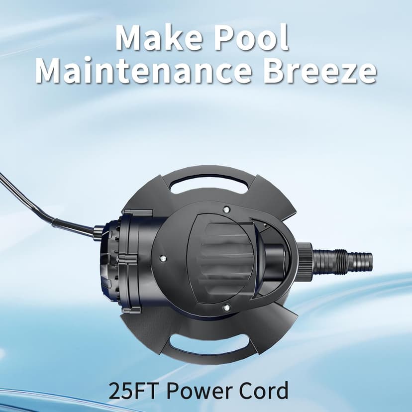 LANCHEZ 1/2HP Automatic Pool Cover Pump, 2250GPH Submersible Water Sump Pump with Check Valve & 3 Adapters, 25ft Power Cord, Removal for Swimming Pool, Hot Tubs, Rooftops and more,Black