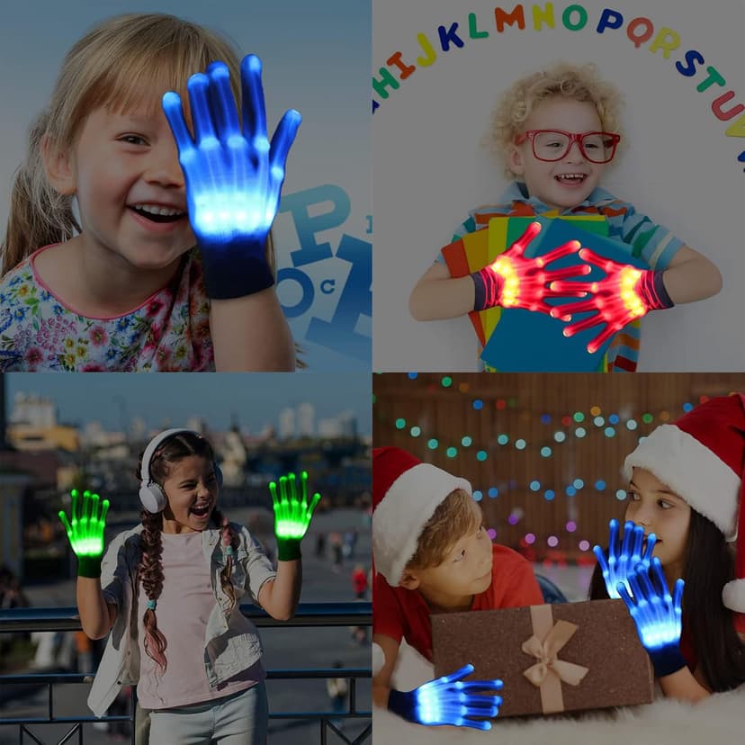 LED Gloves Toys for Boys Age 8-10 Light Up Gloves for Kids, Easter Gift Cool Fun Toys for 8-13 Year Old Boys Girls, Toys for Ages 8-13 LED Gloves Toys for Coolest 12 Year Old Boy Gifts