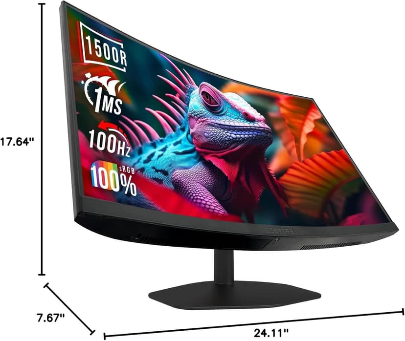 Sceptre Curved 27-inch Prime Gaming Monitor 1500R 100Hz HDMI X2 DisplayPort 1ms 100% sRGB, Build-in Speakers Machine Black 2025 (C275W-FW100T Series)