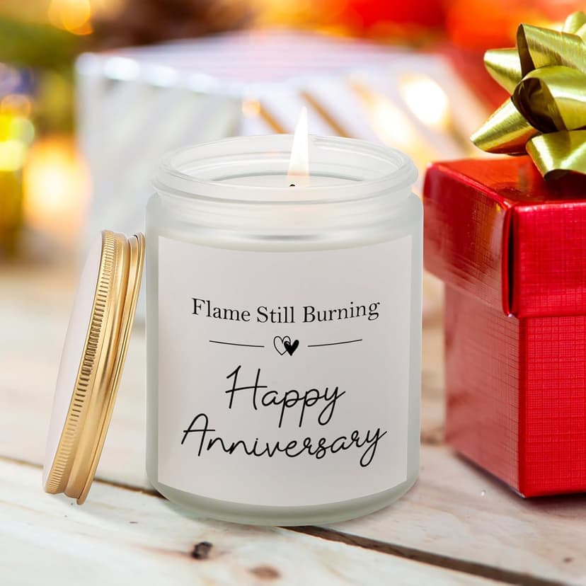 Happy Anniversary Couple Gifts - 10th, 25th, 40th, 50th Wedding Anniversary Candle Gifts for Him, Her, Husband, Wife - 7oz Lavender Soy Wax Scented Candle