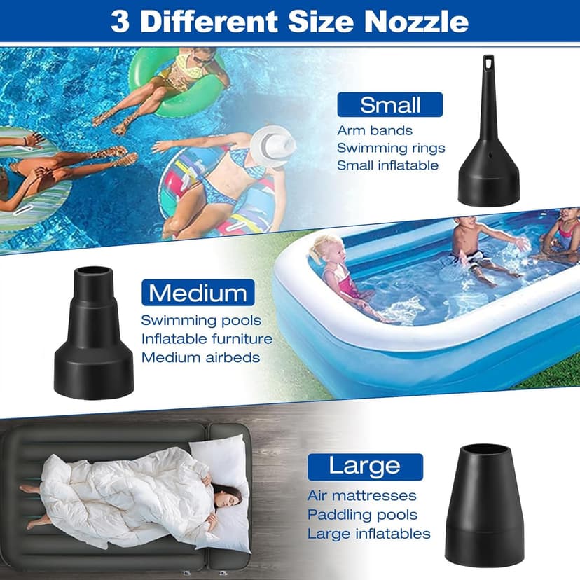 Air Pump Electric for Pool Inflatables: MAXEVER Portable Inflator Deflator for Outdoor Camping - 110V~120V