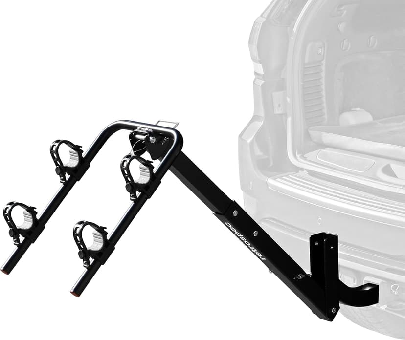 Retrospec Lenox 2-5 - Bike Hitch Rack for Cars, Trucks, SUVs with 2” Hitch | Foldable Steel Frame with Anti-Rattle Adapter, Tie Down Cradles and Straps - Fits Most Frames