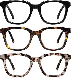 Reading Glasses for Women Men - Blue Light Blocking Magnifying Readers,Square Anti-Glare Computer Eyeglasses
