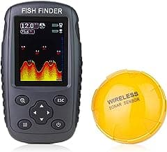 Venterior Portable Rechargeable Fish Finder Wireless Sonar Sensor Fishfinder Depth Locator with Fish Size, Bottom Contour, Color LCD Display