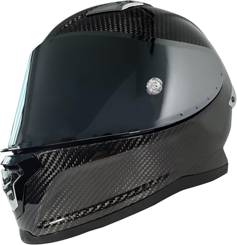 Motorcycle Carbon Fiber Full Face Helmets, with Spoiler Sport Touring Street Moped Scooter Chopper ATV Snowmobile Motorcycle Helmet, DOT Approved