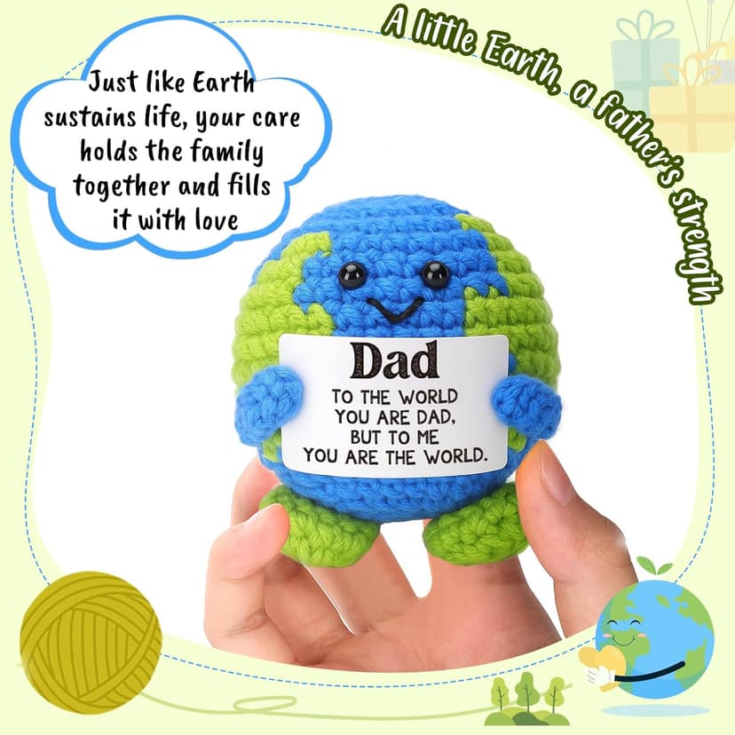 Day Birthday Gift for Dad Husband Bonus New Daddy Father in Law Thanksgiving Baskets Positive Crochet Animals Dad Gifts from Daughter Son Best Dads Ever Gifts Grandpa Stepdad Fathers B0FRSBRB14
