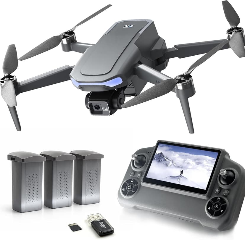 3-Axis Gimbal GPS Drone with 4K Camera YIKKEON Drone, 10000FT Range, 90Min Flight Time with 3 Batteries, 4.5" HD Screen Remote, Auto Return, Follow Me, Brushless Motor, 5G FPV, Foldable RC Quadcopter for Beginners - Under 249g