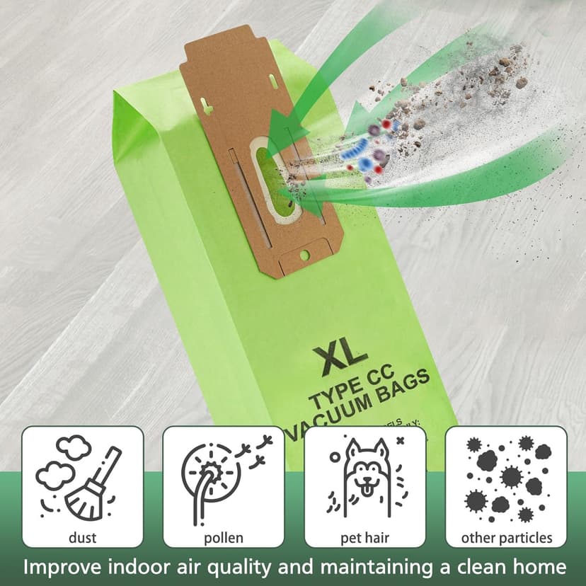 16 Packs Vacuum Bags for Oreck Type CC, Compatible with All Oreck XL Upright Vacuum Cleaner - Replaces Part # CCPK8DW