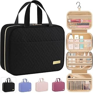 Big Compartment, Waterproof Travel Accessories, Makeup Organizer Cosmetic Bag for Cruise, Gift, Road Trip, Vacation, Medium HOTOR Hanging Travel Toiletry Bag Women Men Essentials Black B0CMLFBTHK