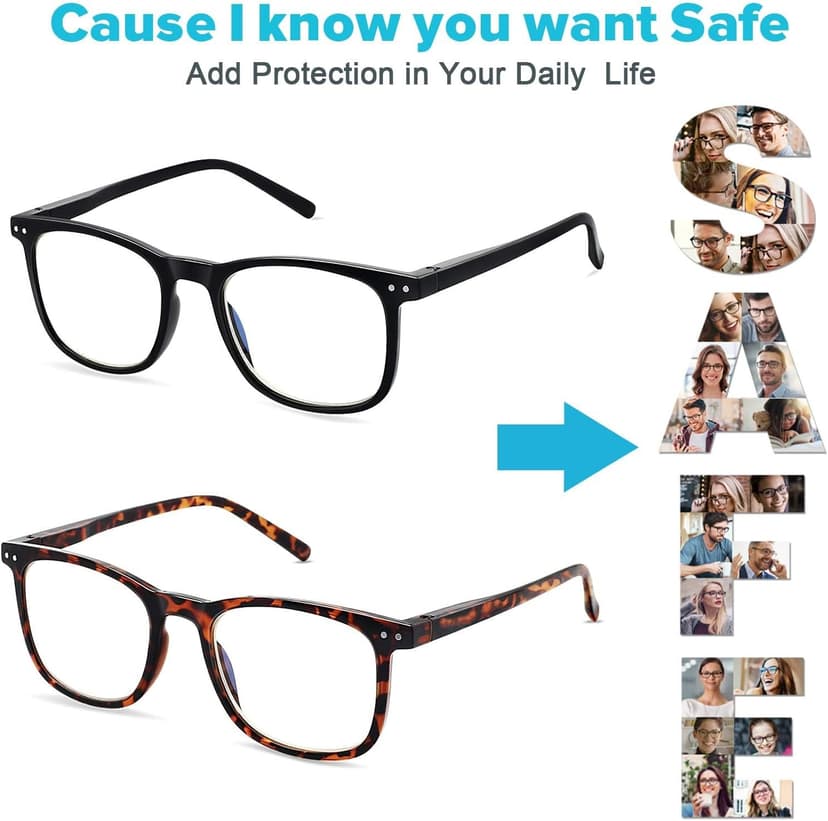 AOSM Blue Light Glasses for Men & Women,Gaming glasses Anti-Glare UV400 Protection,Blue Light Blocking to Relieve Eye Strain