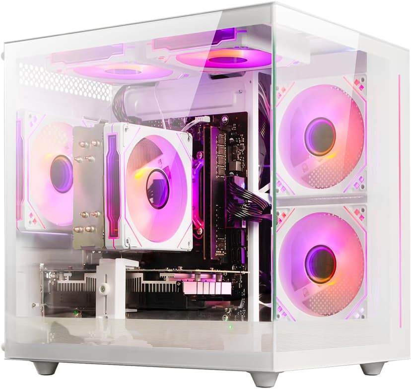 suevery Desktop Computers,32G RAM,1TB NVMe SSD,Core i5-12400F,RTX 3050 6G,Prebuilt Gaming PC,Tower Computer Gamer,Work,VR,4K,Home and Business WiFi 6 White