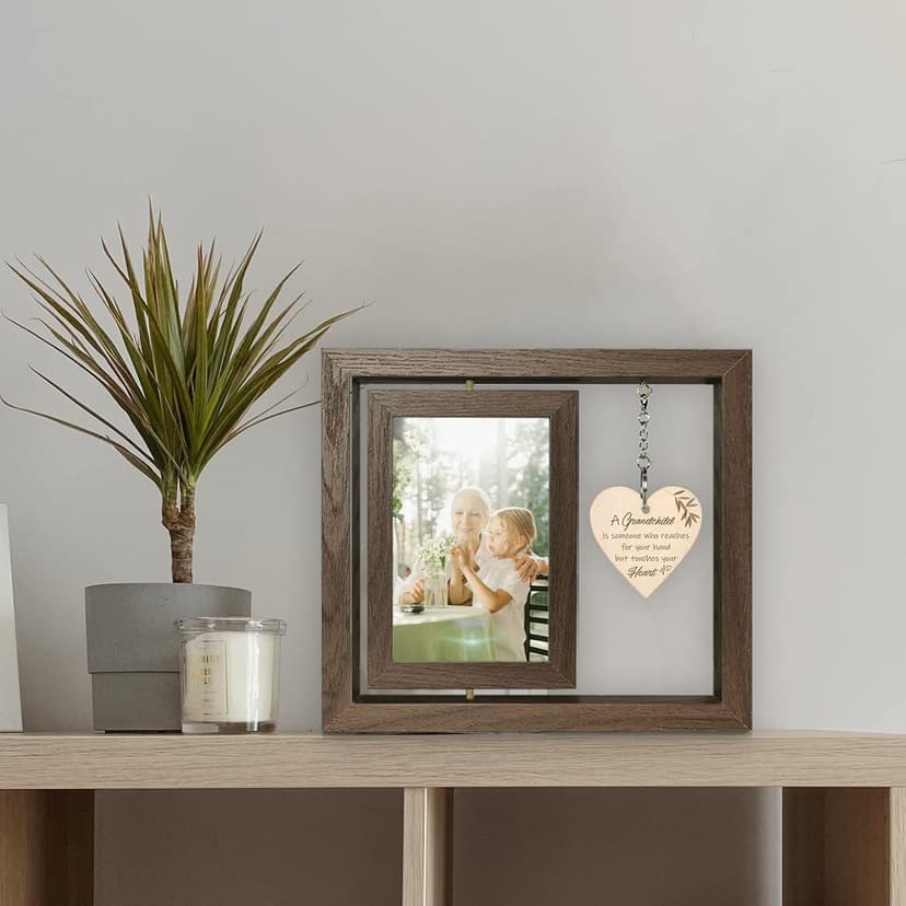 A Grandchild is Someone Who Reaches for Your Hands but Touches Your Heart Picture Frame First Time Grandparents Gifts, Display Two 4x6 Inch