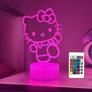 Cat Night Light Cute Night Light - Anime Charater 16 Color Change Decor Kitty Lamp with Remote, Dim, Timer,Kids Gifts for Christmas Birthday,Nursery Baby