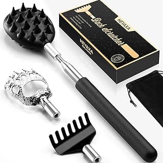 Telescoping Back Scratcher with 3Pcs Detachable Heads, Back Scratcher for Men/Women, Fathers Day Dad Gifts Birthday Gifts for Husband, Men, Women, Him, Her