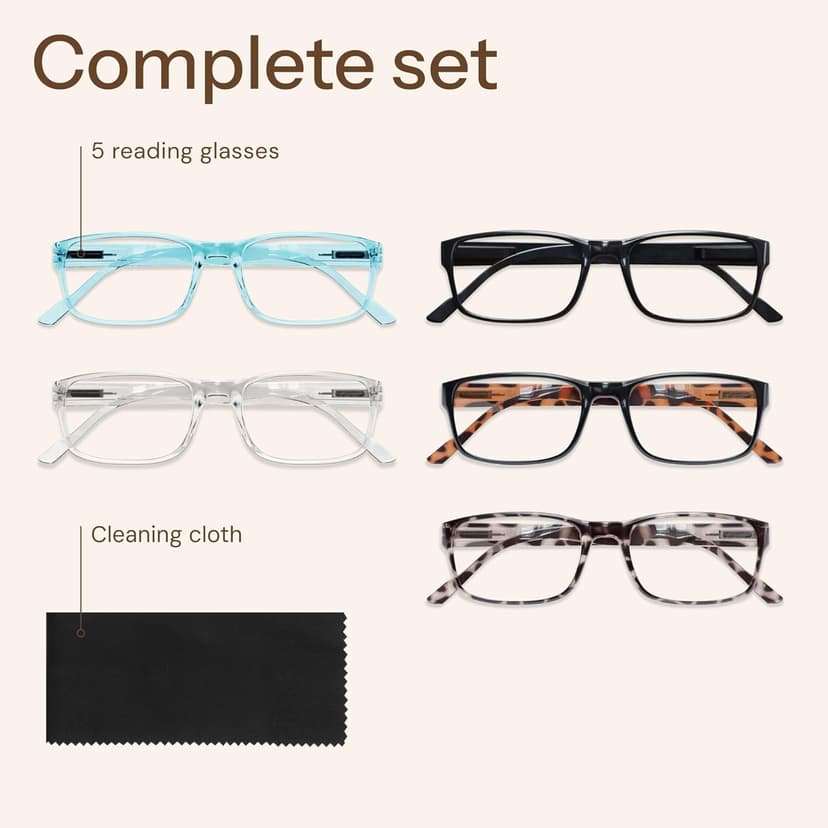 Gaoye 2.0 Professional Reading Glasses for Women for All Day - Computer Readers with Blue Light Protection - Value Pack