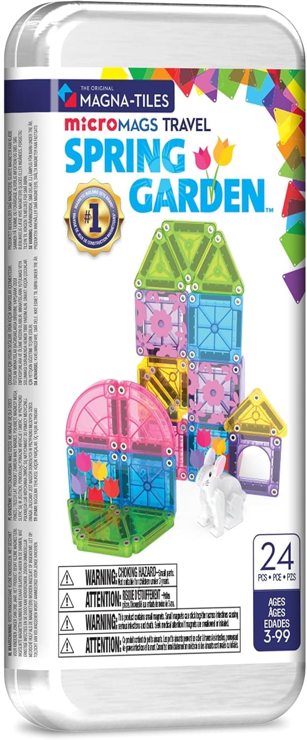 MAGNA-TILES microMAGS 24-Piece Spring Garden Travel Set, The Original Magnetic Building Brand B0FVZM245Y