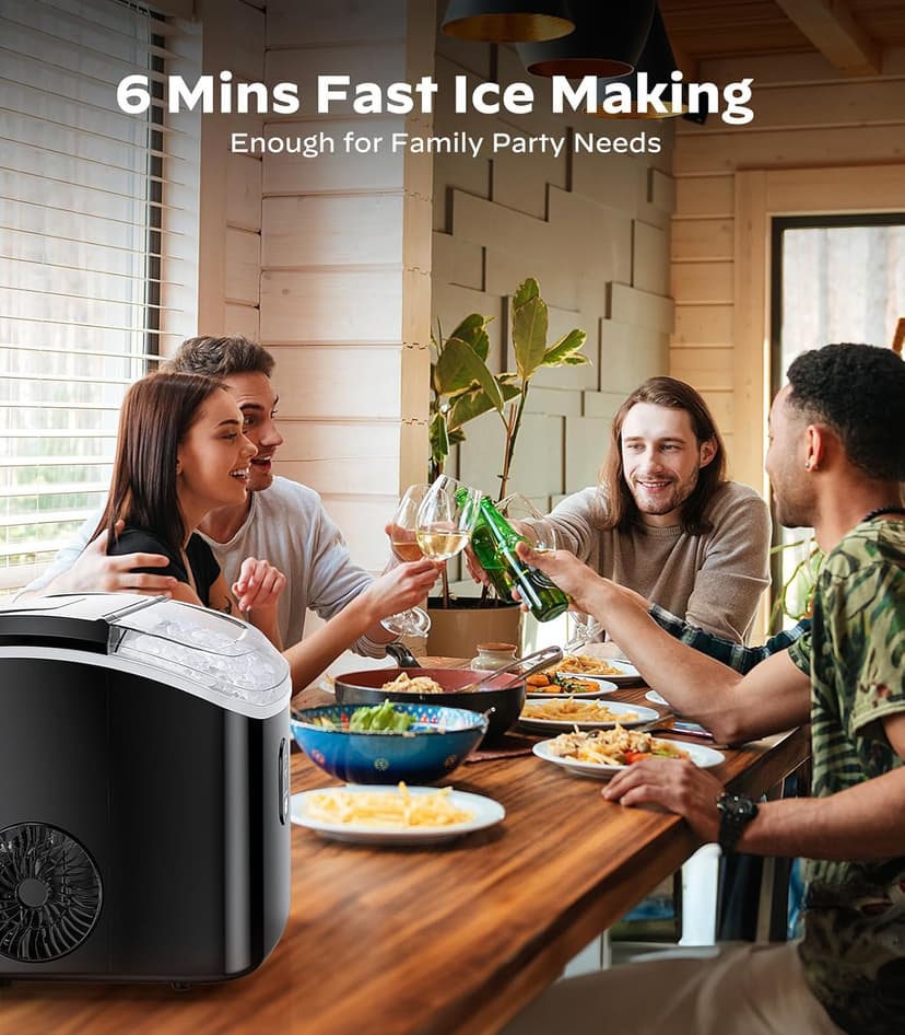 Nugget Ice Maker Countertop, Silonn Chewable Pellet Ice Machine with Self-Cleanin Function, 36lbs/24H Portable Ice Makers for Home Kitchen Officce, Black