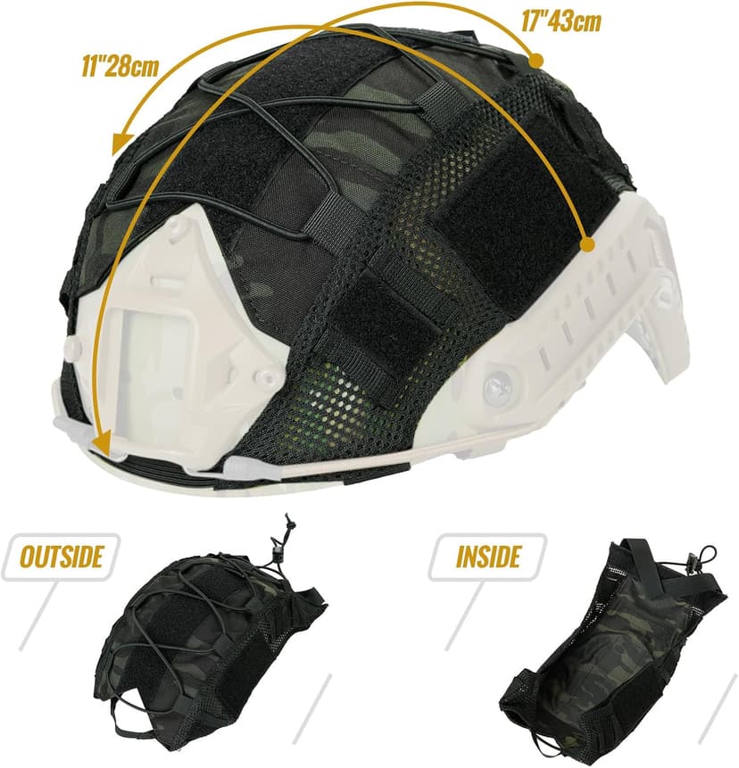 OneTigris Helmet Cover, Tactical Fast Cloth for Ops-Core Fast PJ Helmet in Size M/L, OneTigris PJ Airsoft Cover in Size M/L