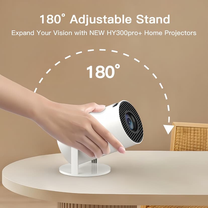 [Built-in Apps & 2026 Upgraded] Mini Projector with Wi-Fi 6 & Bluetooth 5.4, 1080P 4K Support Full HD, Auto Keystone 360° Portable Home Cinema Smart Projector for iOS/Android X1 B0F9XTQKW1