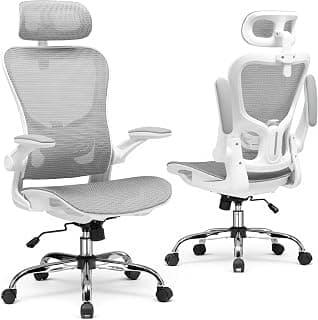 GTPLAYER Office Chair, Home Ergonomic Desk Chair with High Back Mesh, Mesh Office Computer Desk Chairs with Adjustable Lumbar Support, Rolling Work Swivel Task Chairs with 3D Armrests and Headrest