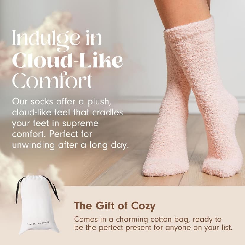 Plush, Breathable Soft Slipper Socks for Women - Comfy Sleep Socks for Self Care, Birthday Gifts Unboxme Gifts Warm & Cozy Ultra-Luxe Cloud Fuzzy Socks, Gifts for Women B0CWYDFXS3