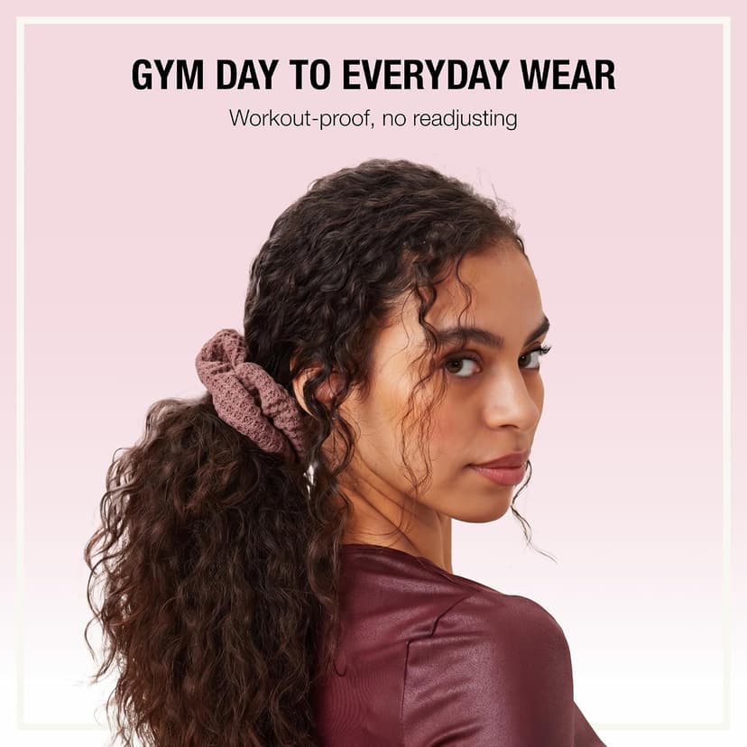 Machine-washable cotton-blend elastic hair ties for comfortable daily wear, wide assortment of colors to suit any look Scünci Hair Scrunchies, Waffle Knit Cotton, No-Damage, 36 Count B07S3KGBHL