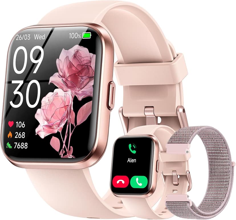 Smart Watches for Women, 1.85" Aleax Bulit-in Smart Watch for Android Phones & iPhones with Calls/Messages/Reminders, 120 Sport Modes Fitness Tracker Watch for Women with Heart Rate/Sleep/SpO2 Monitor