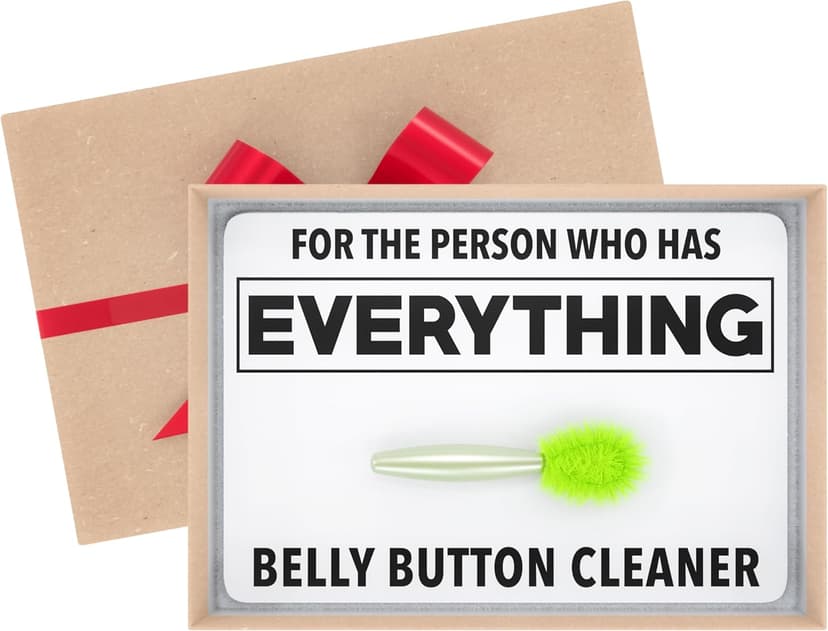 Funny Gifts Belly Button Lint Brush, Christmas Gag Gifts for Adults, Men, Women, Boyfriend, Husband, White Elephant, Secret Santa, Prank Gift for Person who has Everything (Green/Kraft)