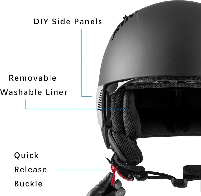 Westt Open Face Motorcycle Helmet, 3/4 Motorcycle Helmet DOT Approved, Lightweight Moped Helmet with Built-in Sun Visor, Quick Release Strap, Removable Washable Liner, Scooter Helmet for Adults