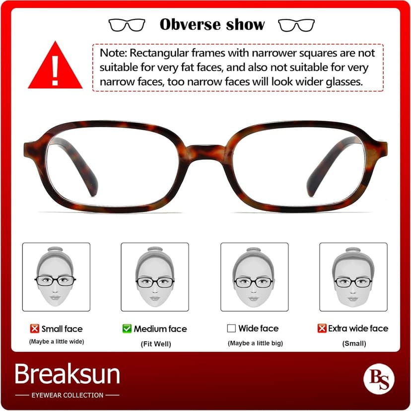 Breaksun Retro Rectangle Glasses for Women Men Small Square Blue Light Blocking Glasses Vintage Eyeglasses