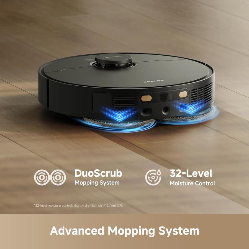 DREAME L40 Ultra Gen 2 Robot Vacuum and Mop with 25,000Pa Suction, Extendable Side Brush and Mop, All-in-One Self-Emptying & Cleaning Dock, Voice & App Control, Black