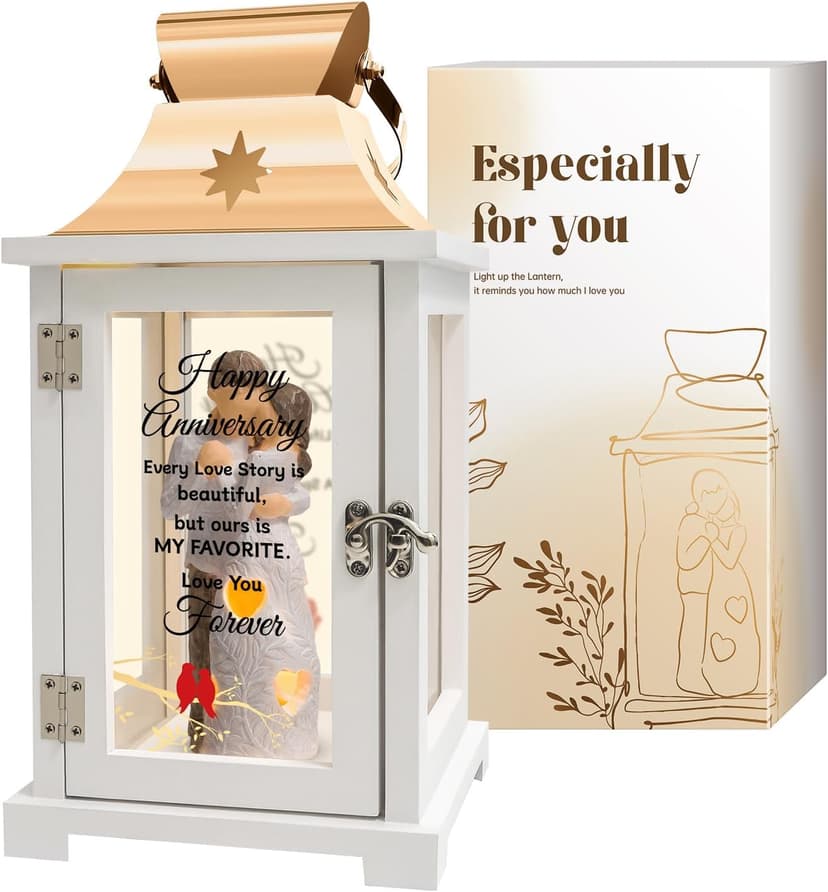 Wedding Anniversary Lantern Gift for Couple Wife Women Her Husband, Best Anniversary Wedding Gift for Couple Wife Parents 1st, 5th, 25th, 50th