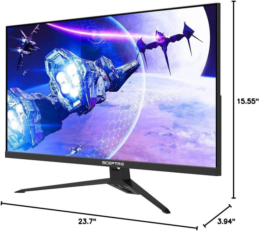 Sceptre New IPS 24-inch Gaming Monitor 180+Hz DP x2 HDMI x2 1ms 100% sRGB Build-in Speakers Machine Black 2026 (E248B-FPT168 Series)